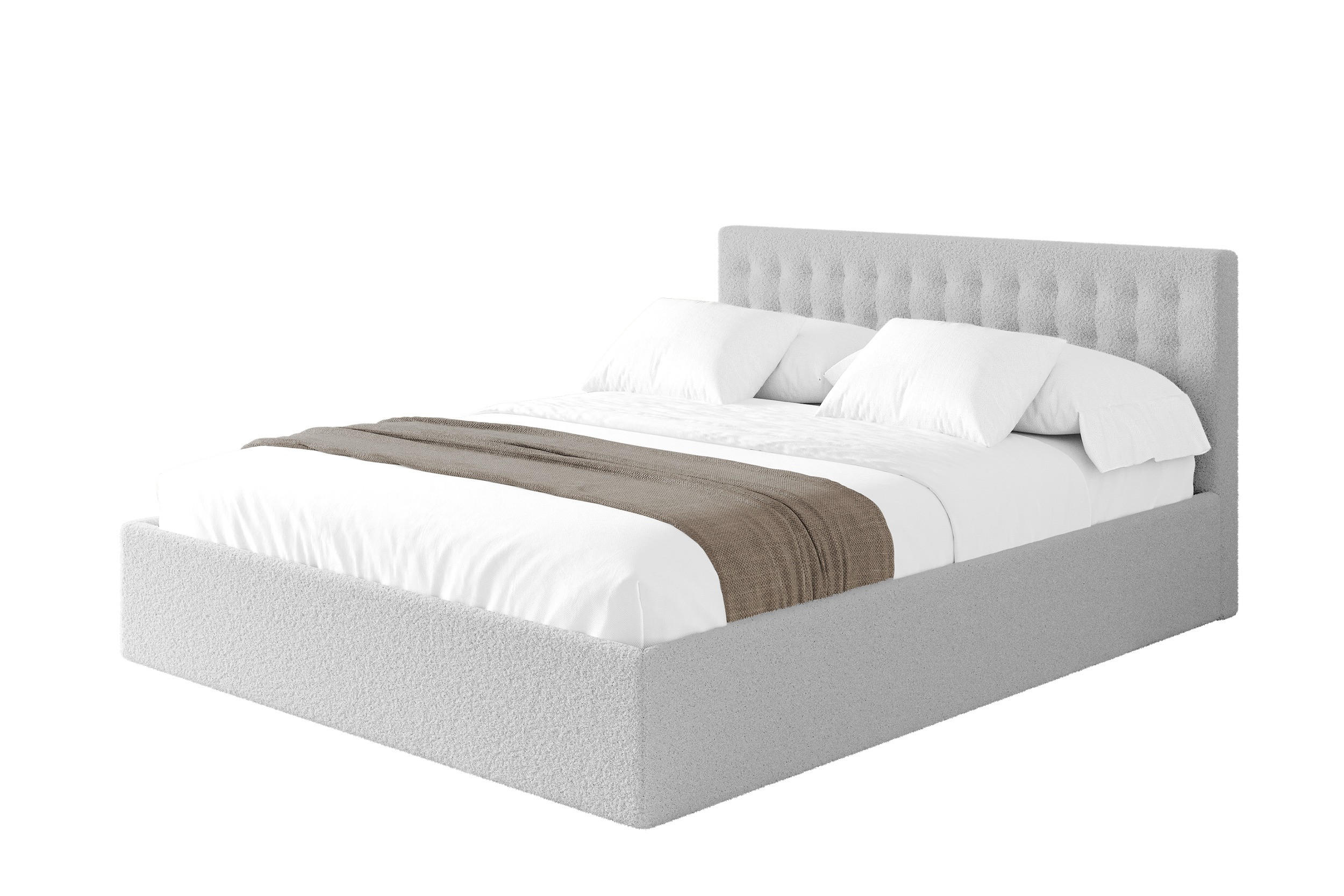 Altdecor Polsterbett Silber 140x200 cm