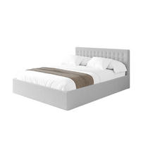 POLSTERBETT mit Bettkasten und Lattenrost, Boxbett ohne Matratze - PARI 180x200 Hellgrau - Silberfarben, Holzwerkstoff/Textil (180/200cm) - ALTDECOR