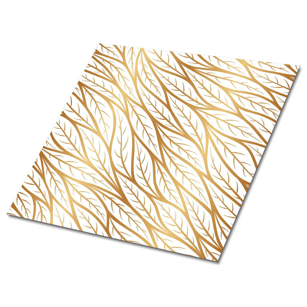 TULUP SAMOLEPICÍ OBKLADY NA STĚNU 9 ks 30x30 cm Zlaté listy