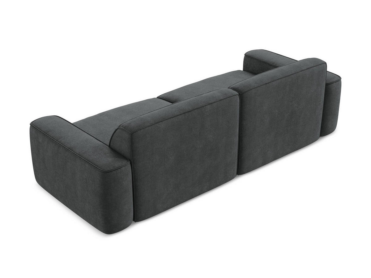 4-SITZER-SOFA Chenille Stoff Grau - Dunkelgrau/Schwarz, Holzwerkstoff/Kunststoff (244/70/102cm) - LaMiaSofa