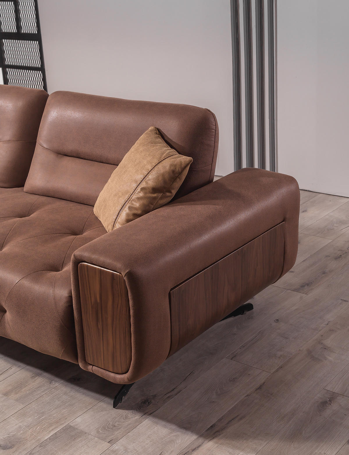 SOFA Hamilton 2-Sitzer BRAUN - Braun, Textil/Metall (200/82/100cm)