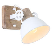 LED WANDLEUCHTE Eichenholz Weiß Metall - Weiß, Holz (9/3/11.5cm)