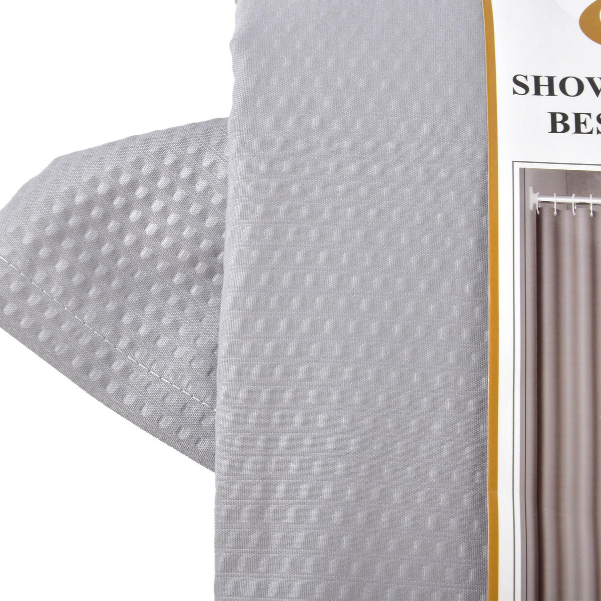 DUSCHVORHANG Zac Grau 180/180/180 cm Textilien - Grau, Textil (180/180cm) - Mondex