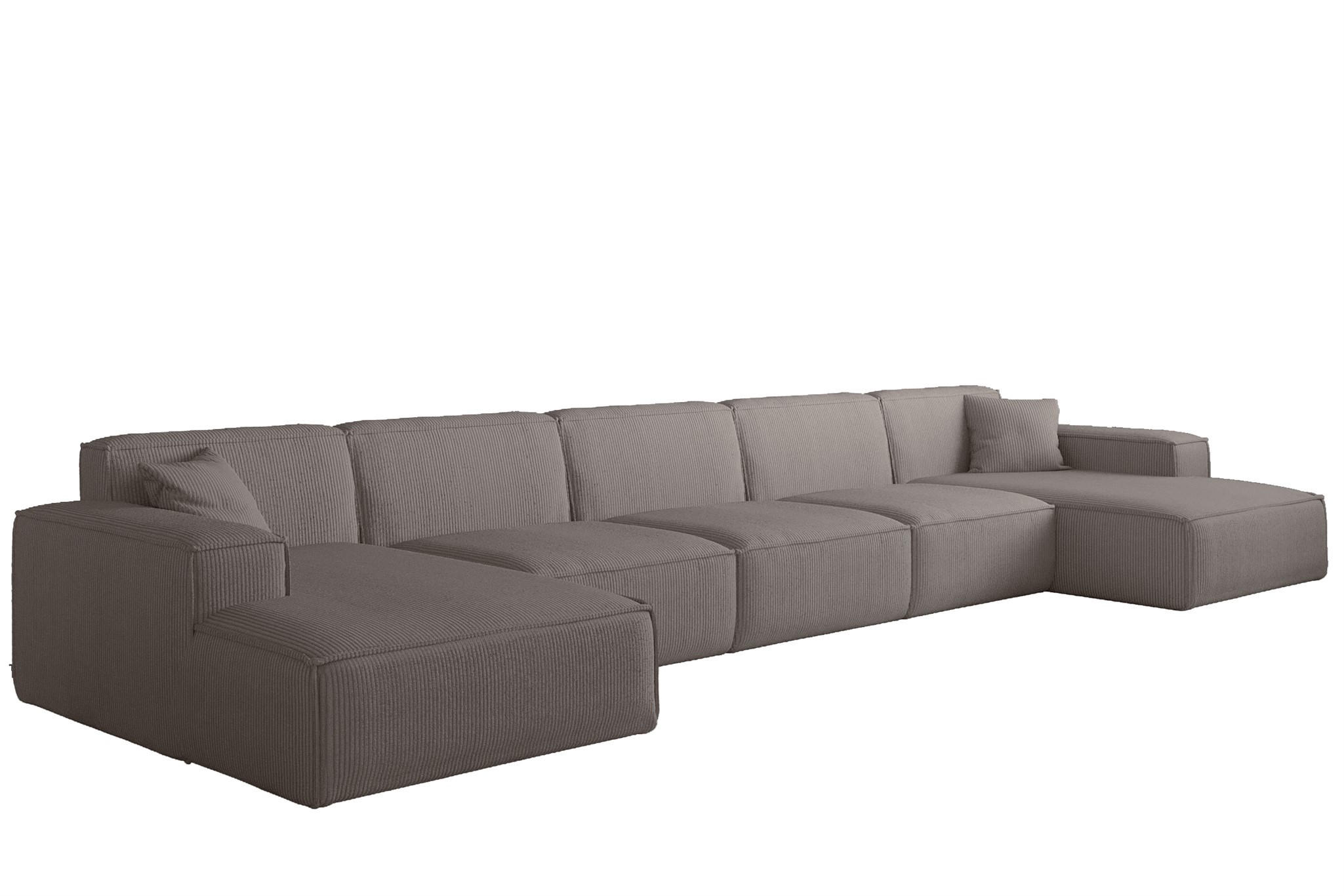WOHNLANDSCHAFT Celes Premium Xl Scala - Taupe, Holzwerkstoff/Textil (462/73/165cm) - Fun Möbel