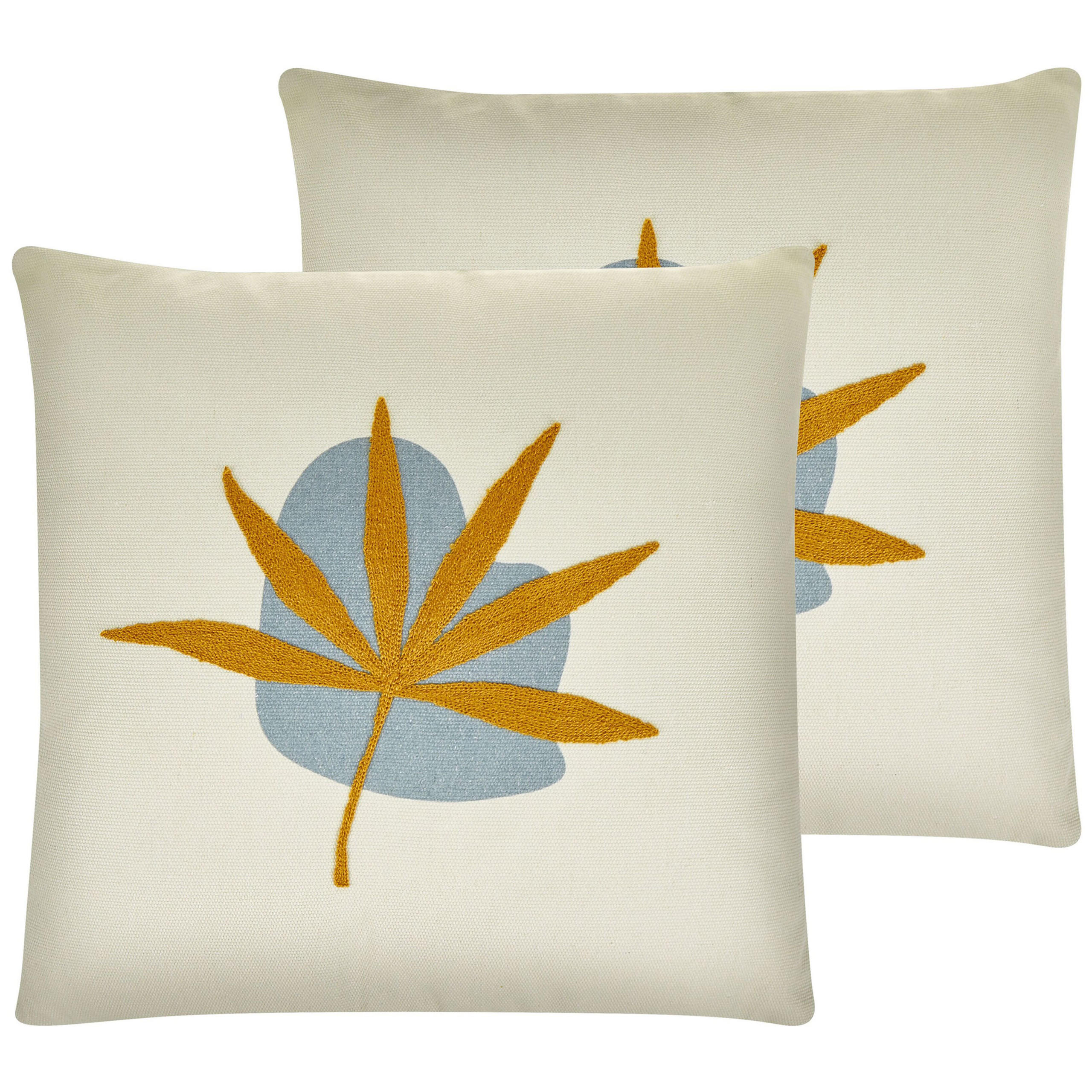 DEKOKISSEN 2er-Set Beige 45/45 cm Davallia - Beige, Textil (45/45cm) - Beliani