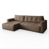 ECKSOFA ASTON mit Schlaffunktion und Bettkasten - Braun, Textil (261/143cm) - Lookway