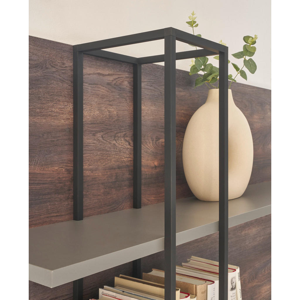Thumbnail - Furn.Design Wohnwand, Eiche, Grau, Holzwerkstoff, Nachbildung,Eiche, 304x170x30 cm, Wohnzimmer, Wohnwände, Anbauwände