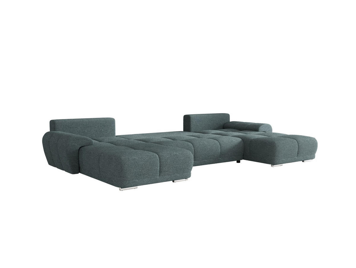 ECKSOFA BEGA U Links ARAGON 75 mit Schlaffunktion - Blau, Textil (372/87/185cm) - Bedante