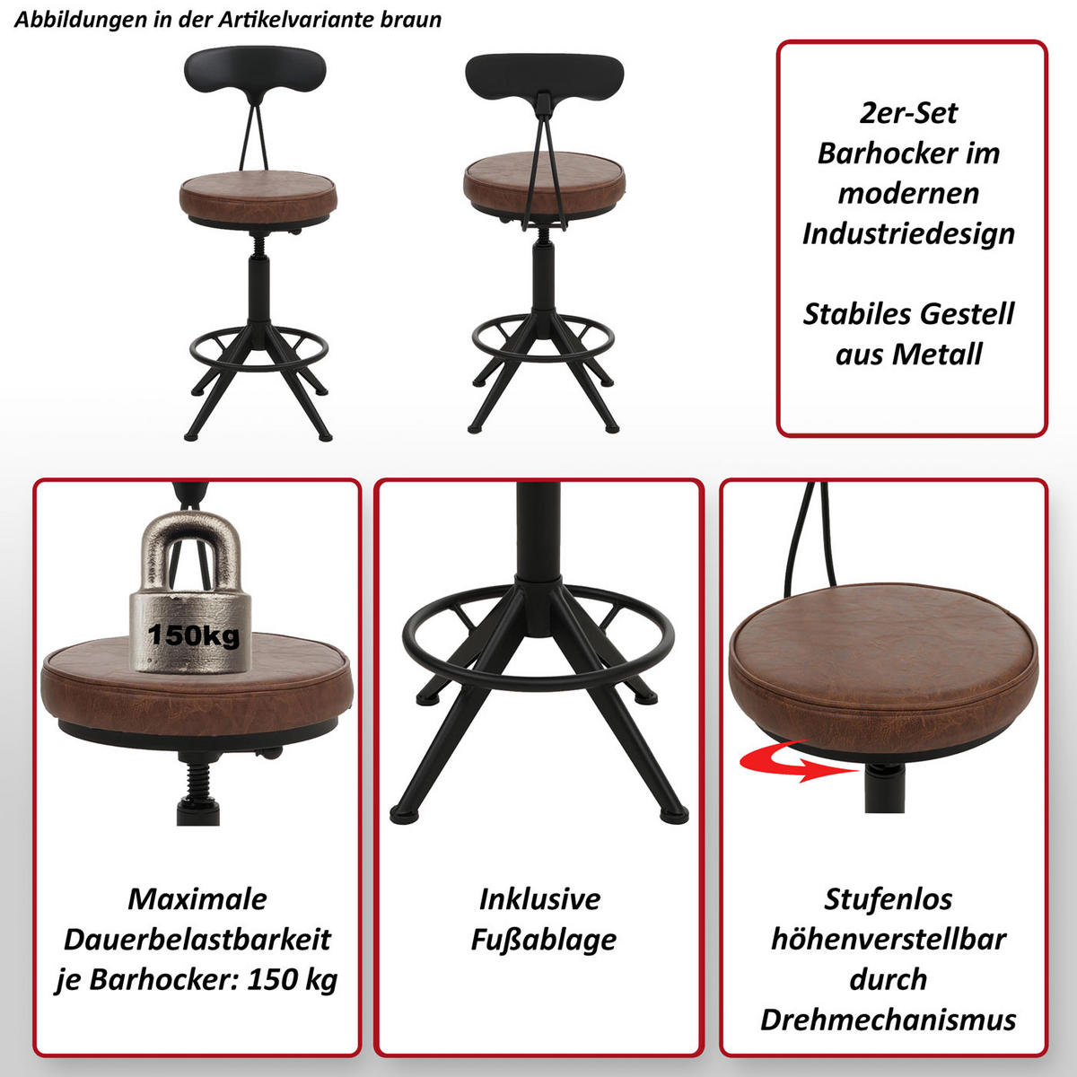 BARSKI STOLČEK Črn, rjav - črna/rjava, tekstil (45/101/45cm) - MCW