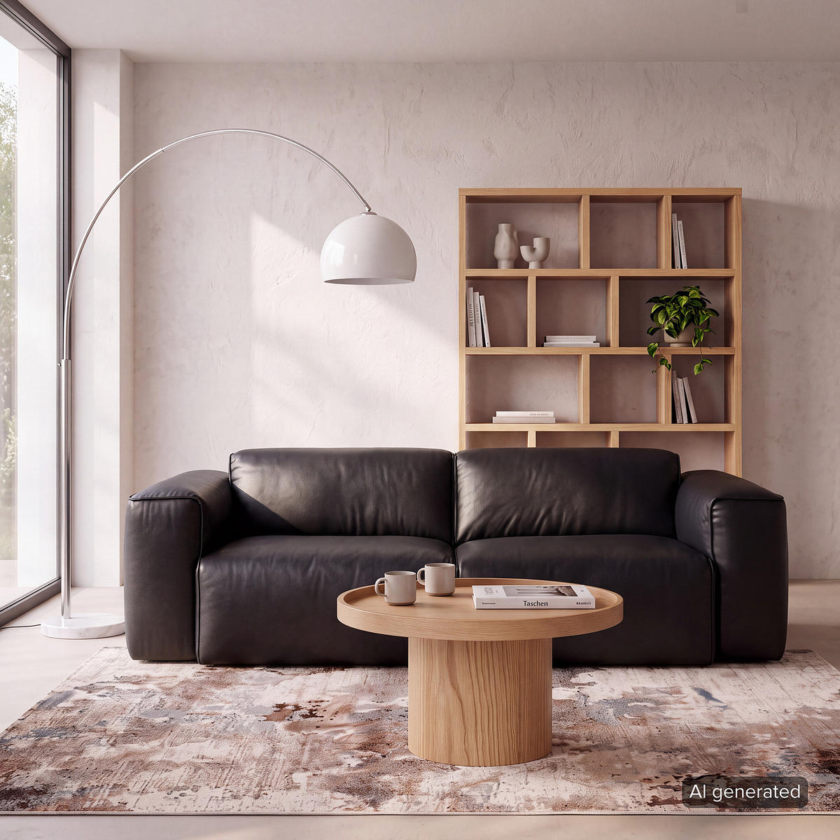 2-SITZER SOFA - Schwarz, Leder/Kunststoff (220/71/102cm) - home24