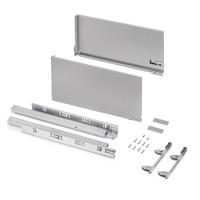 AUSSENSCHUBLADE Vertex 3D 60Kg Höhe 242mm, Tiefe 500mm, Stahl, Silvergrau - Silberfarben, Metall (34/6/53cm) - EMUCA