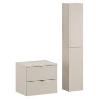 BADMÖBEL-SET 2-TLG. Durango-56 - Beige, Holzwerkstoff (120/190/47cm) - Lomado