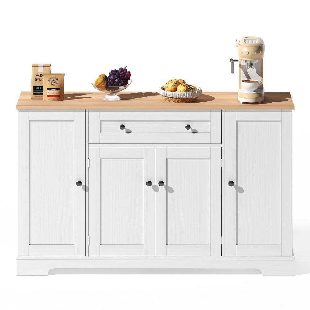KÜCHENINSEL KÜCHENBUFFET mit Schublade und Regaltüren, Modernes Design, 138 cm breit - Naturfarben, Kunststoff (40/90/138cm) - Rolipo