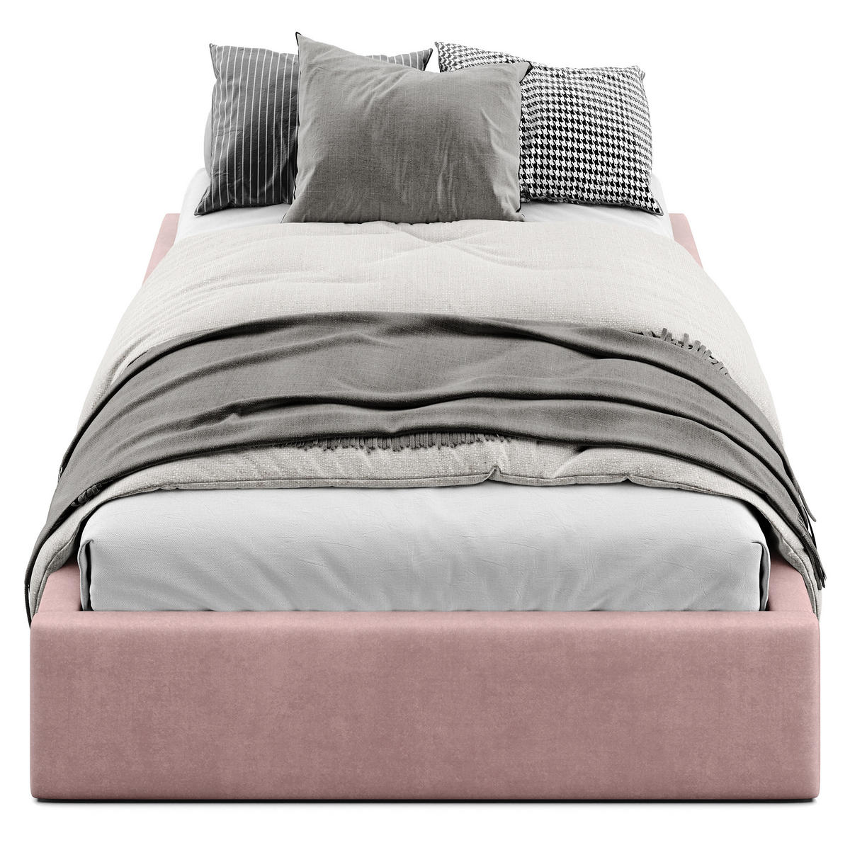POLSTERBETT 120x200cm Bett mit Stauraum Lattenrost Rosa - Rosa, Holz/Holzwerkstoff (120/200cm) - Muralo