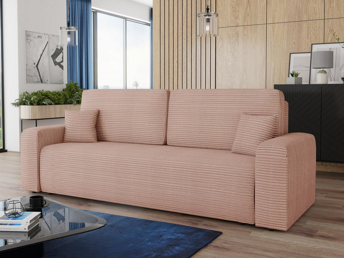 SCHLAFSOFA Spark - Schwarz/Rosa, Holz/Kunststoff (236/90/95cm) - Sofnet