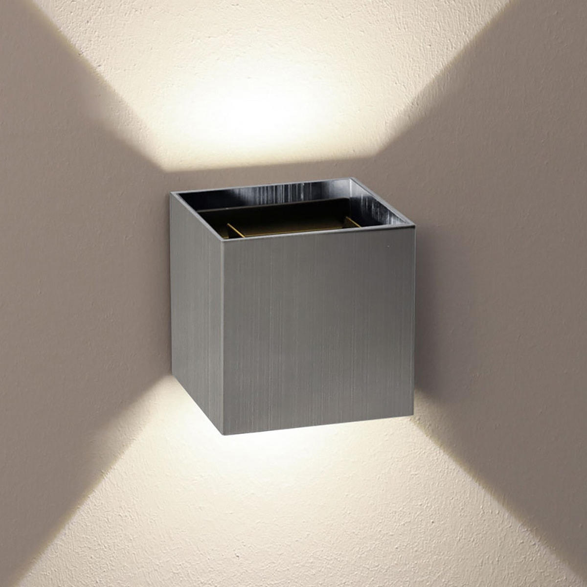 LED-WANDLAMPE Ixa Edelstahl Quadratisch - Edelstahlfarben, Metall (10/10/10cm) - s.luce
