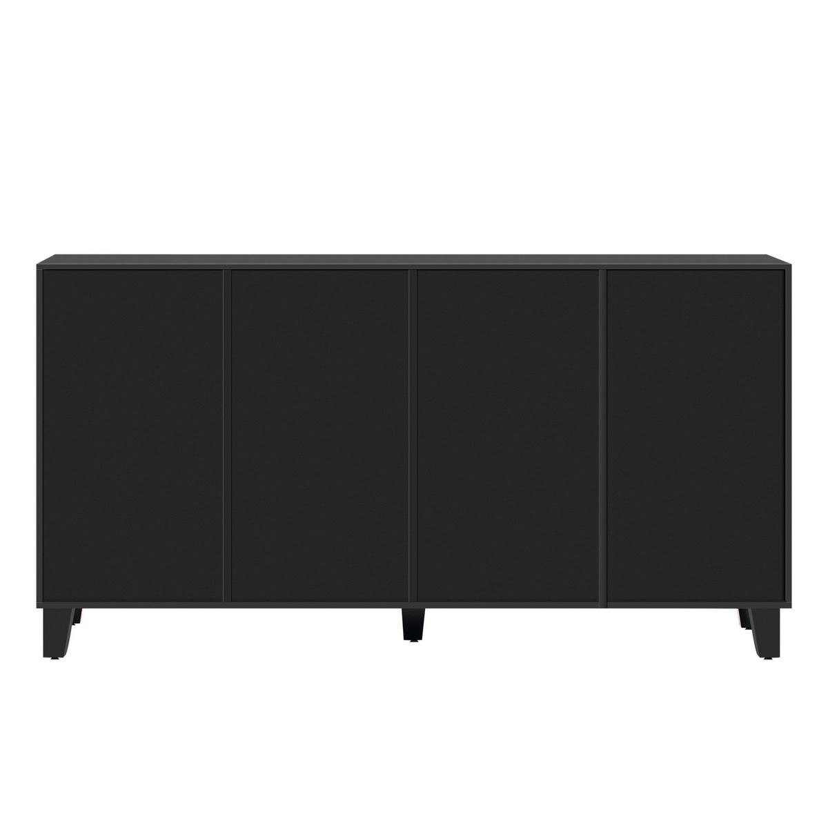 KOMMODE aus MDF 160x40x84cm in Schwarz mit Spiegeloberfläche - Schwarz, Holzwerkstoff (160/84/40cm) - Modfu