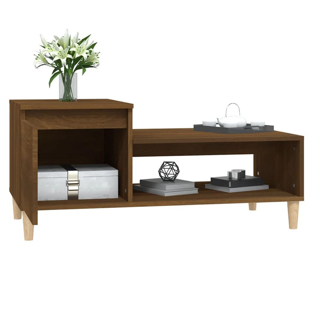 COUCHTISCH Braun Eichen-Optik 100x50x45 cm Holzwerkstoff - Braun, Holzwerkstoff (100/50/45cm) - furnicato