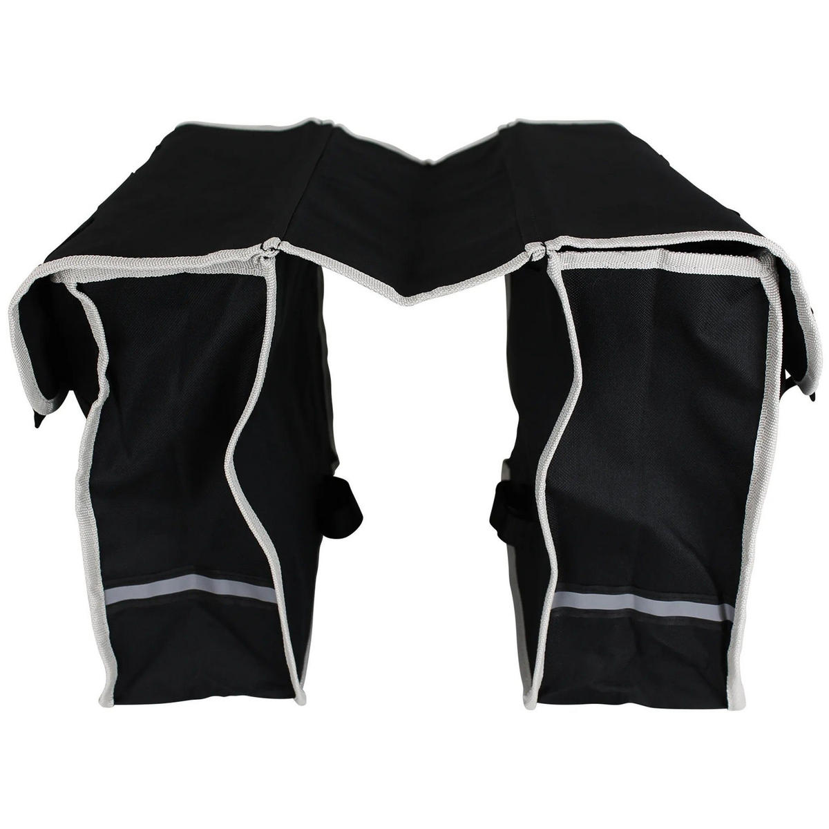 FAHRRADTASCHE Doppel 2x13L, Wasserdicht, Gepäckträgertasche, Nylon, Reflektierende Streifen, Sicherheit, Klettverschluss, Schwarz, Fahrrad, Tasche - Schwarz, Textil (36/30/12cm) - Dunlop