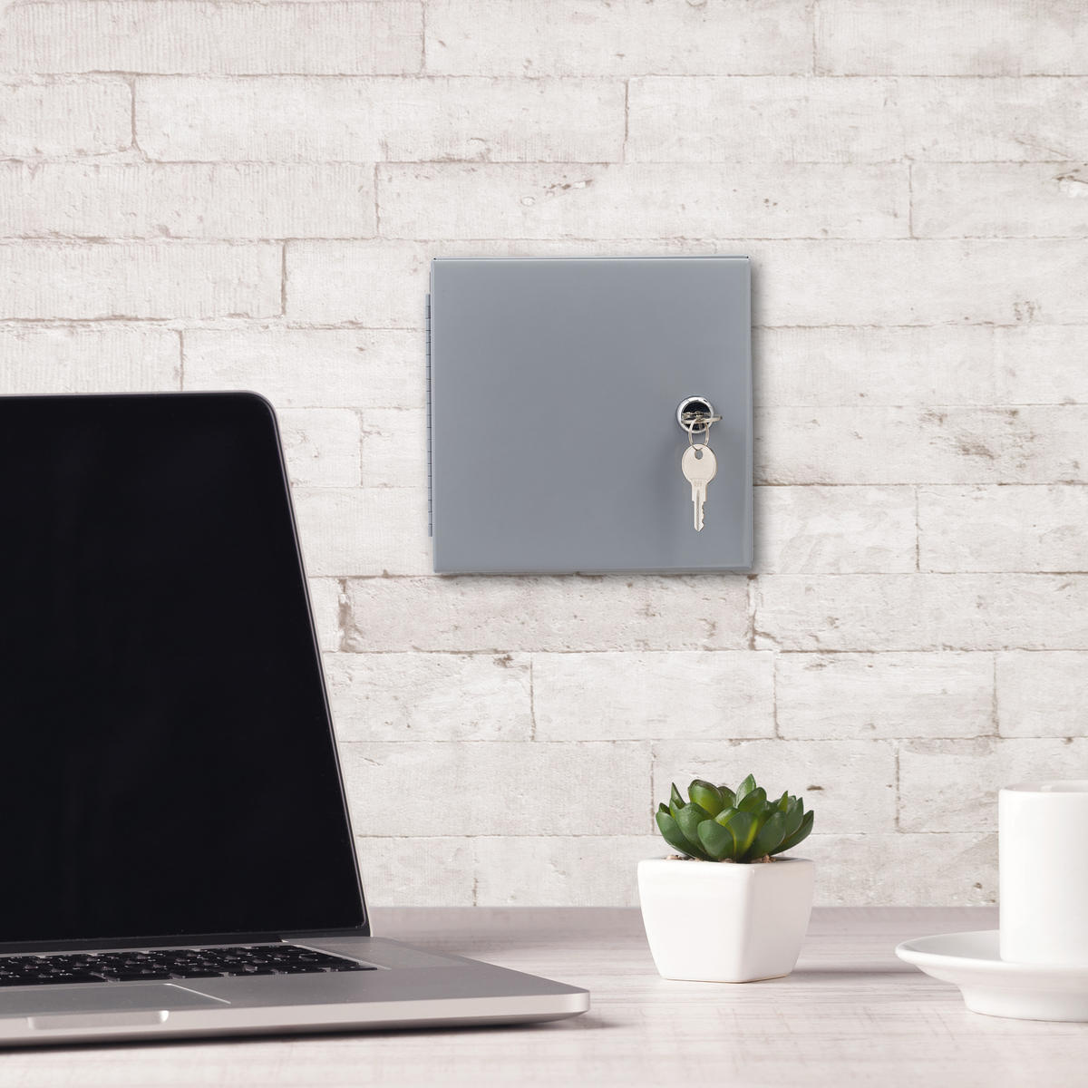 GELDKASSETTE - Grau, Kunststoff/Metall (17/5.5/17.5cm) - Relaxdays