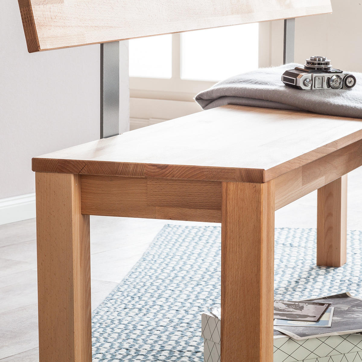 SITZBANK - Buche massiv - Buchefarben, Holz (160/80/35cm) - home24