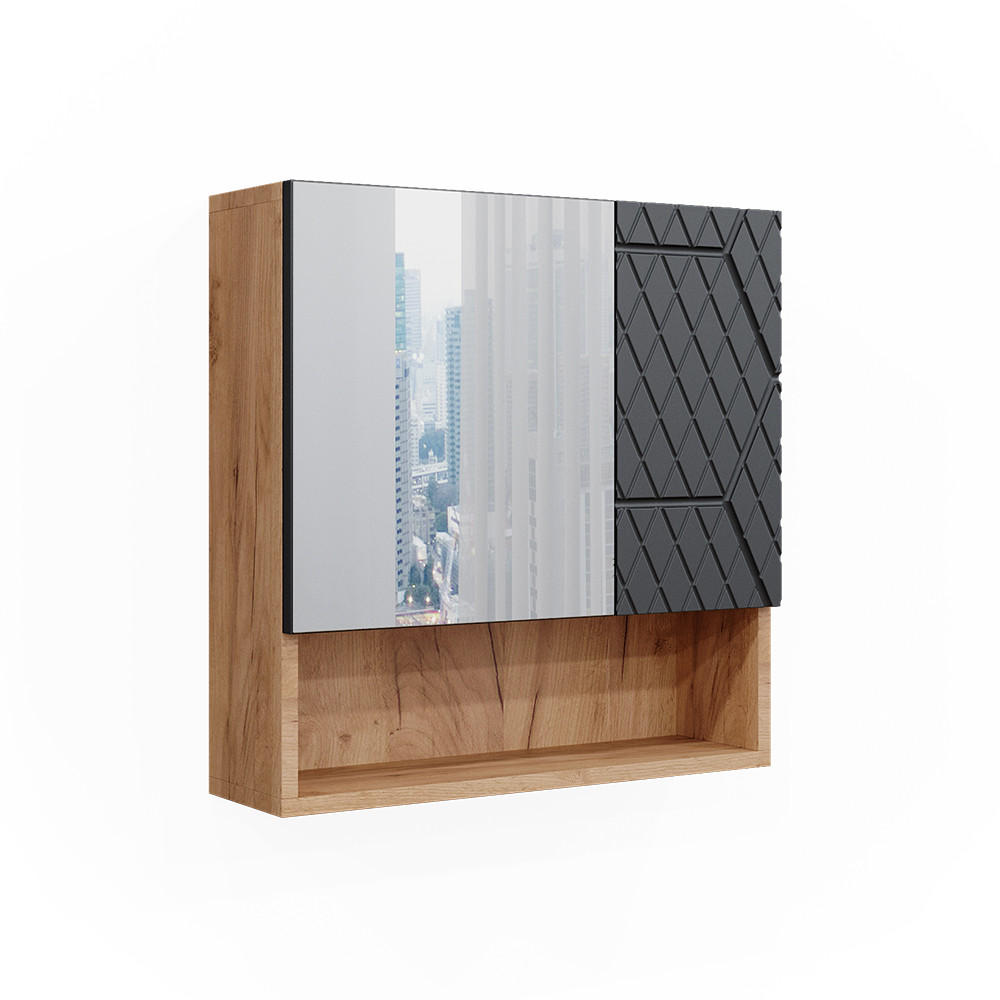 BADRUMSSPEGELSK&Aring;P Irma Antracit med bikakestruktur 54x55 cm 55/54/16.9 cm
