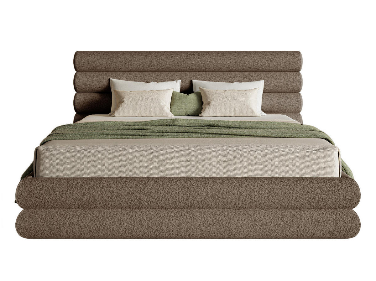 POLSTERBETT Buffalino Hellbraun Boucle 140/200 cm - Braun, Kunststoff/Textil (140/200cm) - Selsey