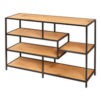 BÜCHERREGAL SLIM LINE Wildeiche Schwarz 114 cm - Schwarz/Braun, Holz/Metall (114/79/35cm) - riess-ambiente