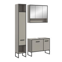 BADKOMBINATION Bagno 125x192x36 cm Kaschmir Schwarz 3tlg. - Kaschmir, Holzwerkstoff (125/192/36cm)