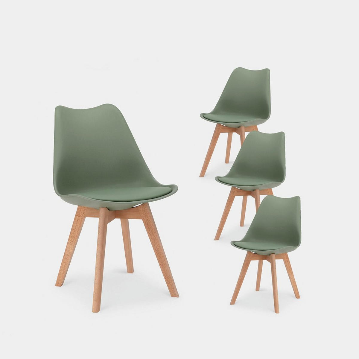 GARTENSTUHL Kler Grün 48 cm x 82 cm 4er-Set - Grün, Kunststoff (48/82/57cm) - Klast Home