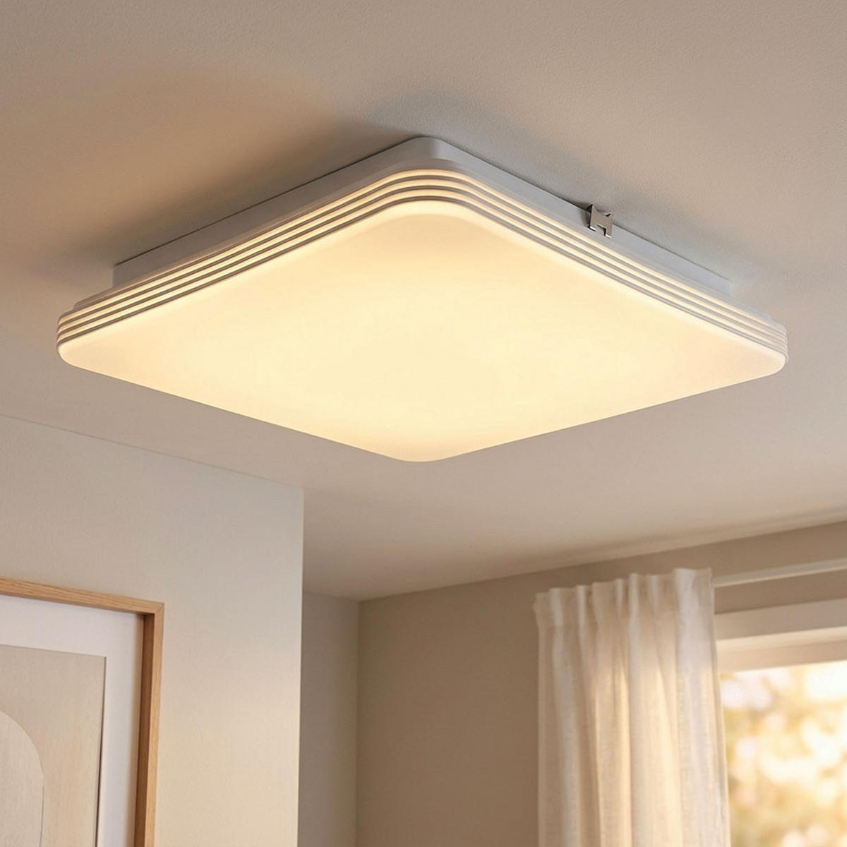 DECKENLEUCHTE TAHALRA LED Metall Weiß, quadratisch - Weiß, Metall (37.5/37.5/5cm) - Globo Lighting