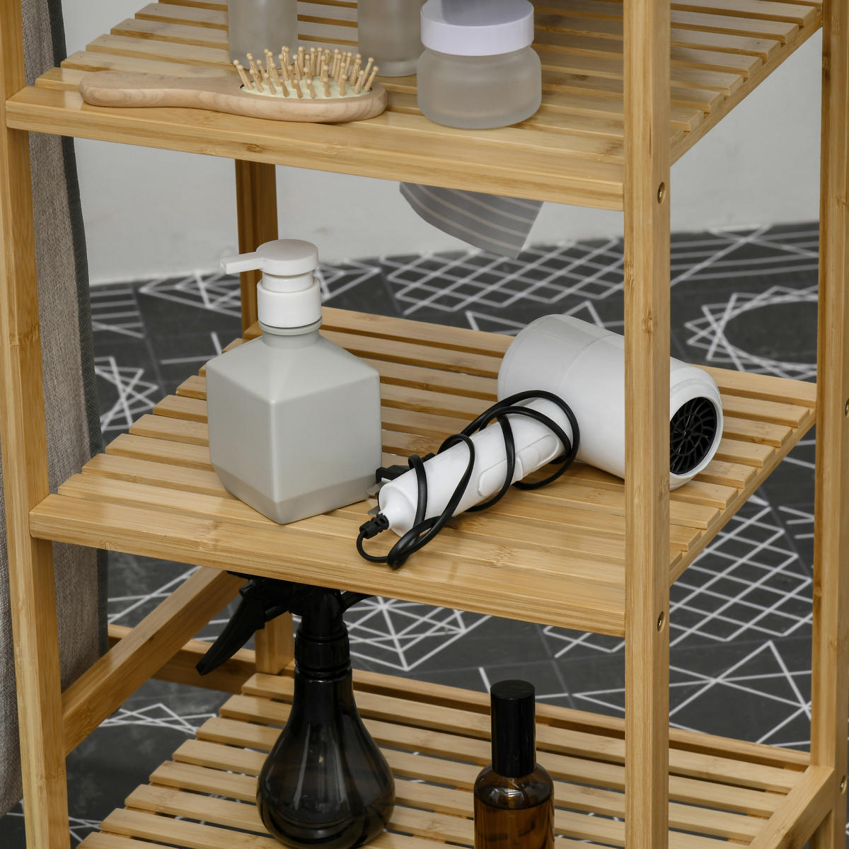 WÄSCHESAMMLER DE-09420 mit Bügelbrett & 57 L Stoffsack Natur - Naturfarben, Naturmaterialien (34/82/113cm) - ComfortXL