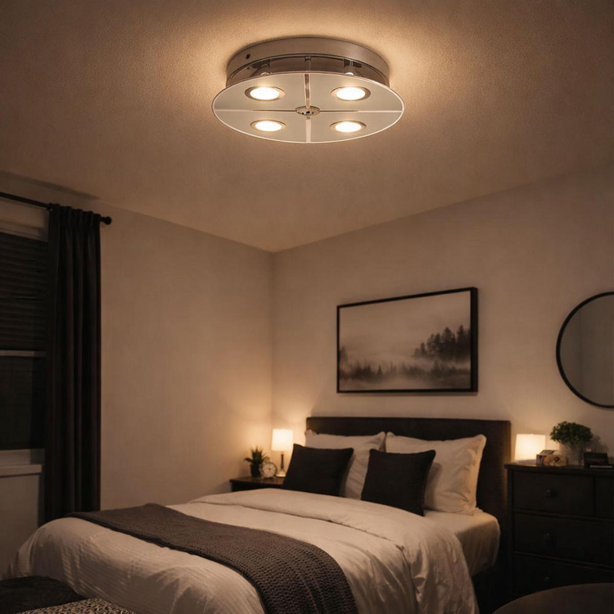 LED DECKENLEUCHTE Metall Glas Silber - Silberfarben, Glas (30/30/7.5cm) - Globo Lighting