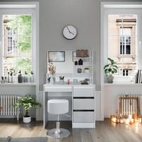 SCHMINKTISCH Sherry Weiß 90 cm mit Hocker - Weiß, Holzwerkstoff (90/140/40cm) - Vicco