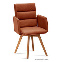 ARMLEHNSTUHL (2er-Set) Dodie 52x92x60 Eiche geölt/Cognac - Cognac/Eichefarben, Kunststoff (60/92/52cm) - 58aufmkessel