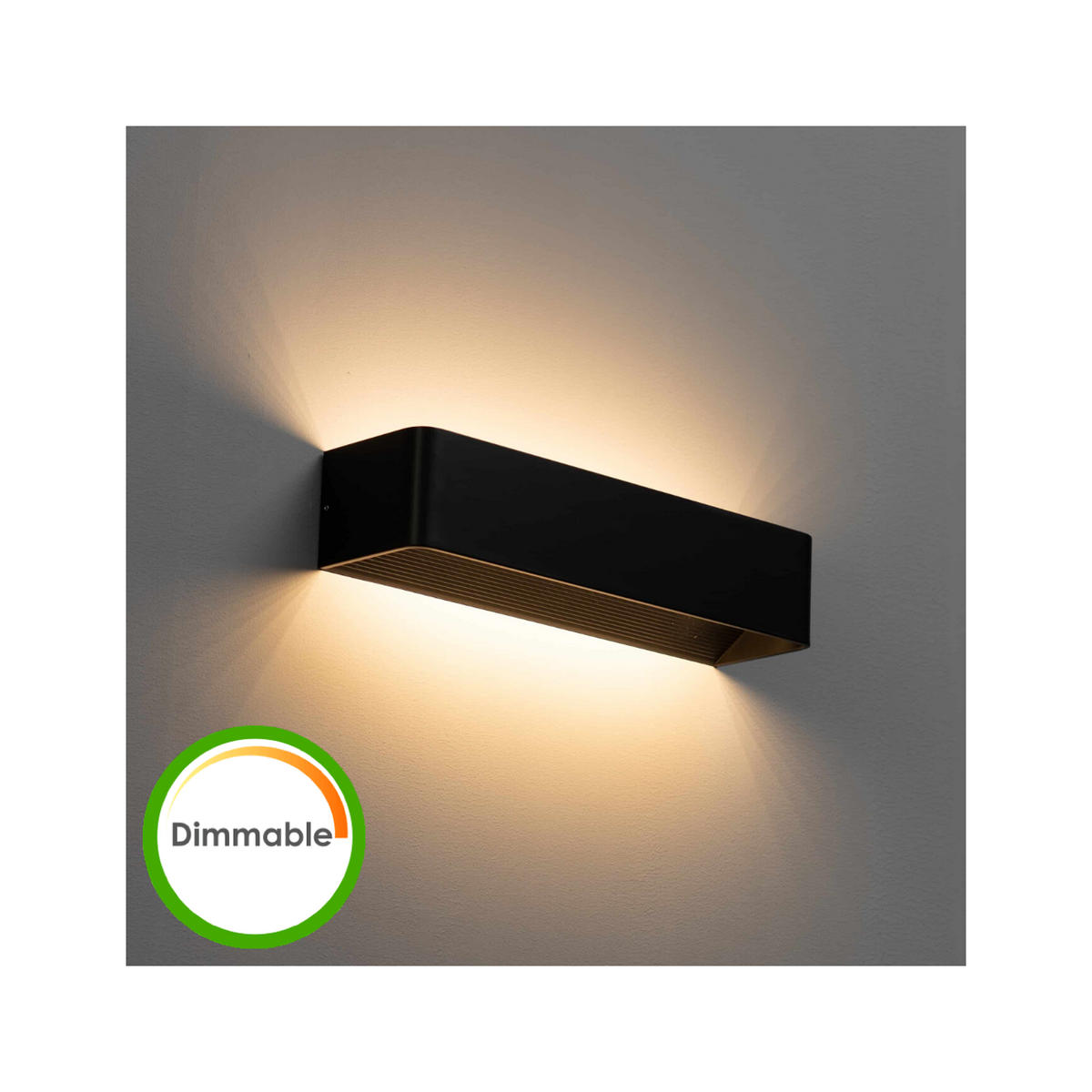 WANDLEUCHTE Quadra, Schwarz, 37cm - Schwarz, Metall (10/8/37cm) - KOSILUM