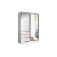 SCHWEBETÜRENSCHRANK HAITI 140/216 cm in Weiß Matt - Weiß, Holzwerkstoff (140/65/216cm) - Deine Möbel 24