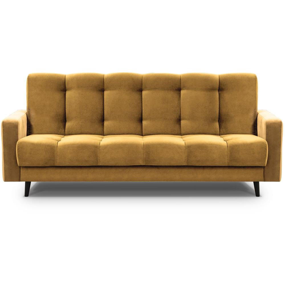 3-SITZER Schlafsofa Nancy Bis gelb - Gelb, Holz/Textil (220/89/93cm) - Beautysofa