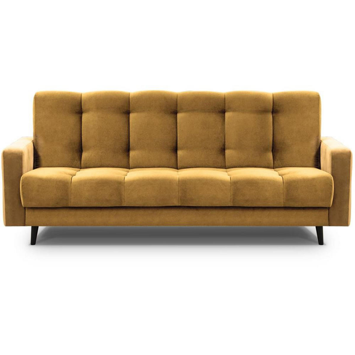 3-SITZER Schlafsofa Nancy Bis gelb - Gelb, Holz/Textil (220/89/93cm) - Beautysofa