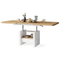 COUCHTISCH rechteckig Eiche Gold - Weiß höhenverstellbar ausziehbar - Eichefarben/Weiß, Holzwerkstoff (75/180/75cm) - designimpex