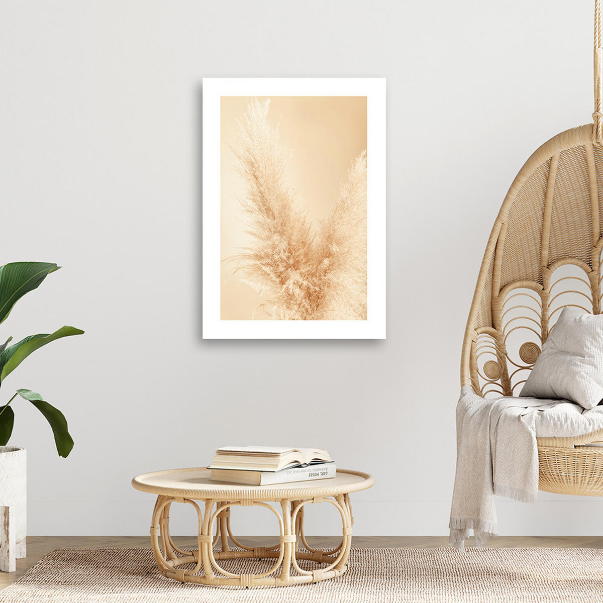 WANDBILD pampasgras makro - Beige, Textil (40/60cm) - Feeby