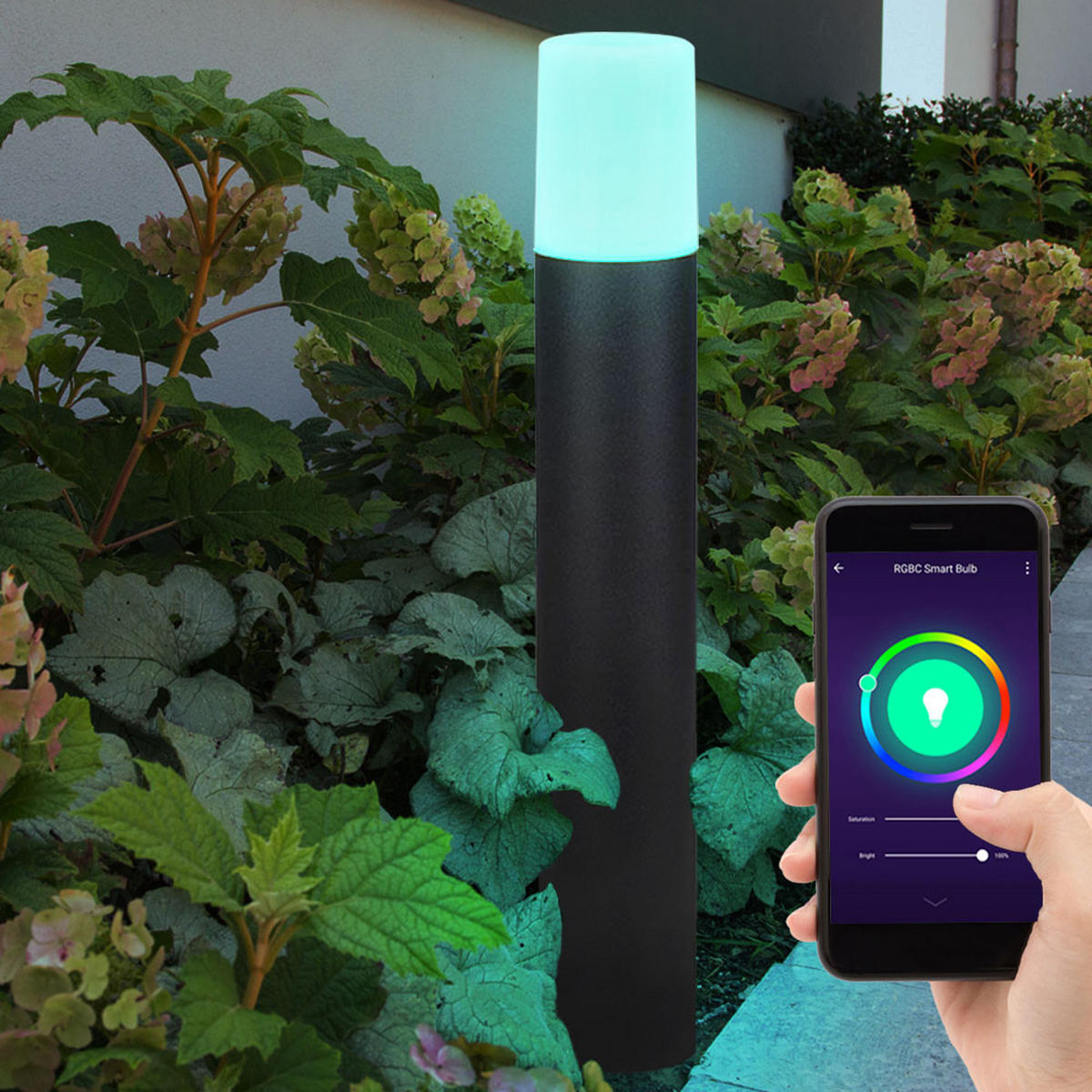 LED AUSSENLEUCHTE Aluminium Schwarz - Schwarz, Metall (8/8/50cm)