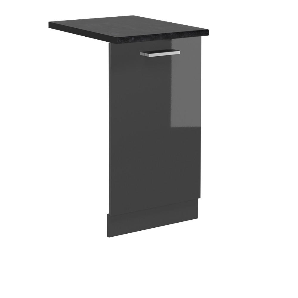 KRYT MYČKY NÁDOBÍ R-Line Antracitový vysoký lesk - antracitová/vysoce lesklá černá, kompozitní dřevo (45/81.8/1.6cm) - Vicco