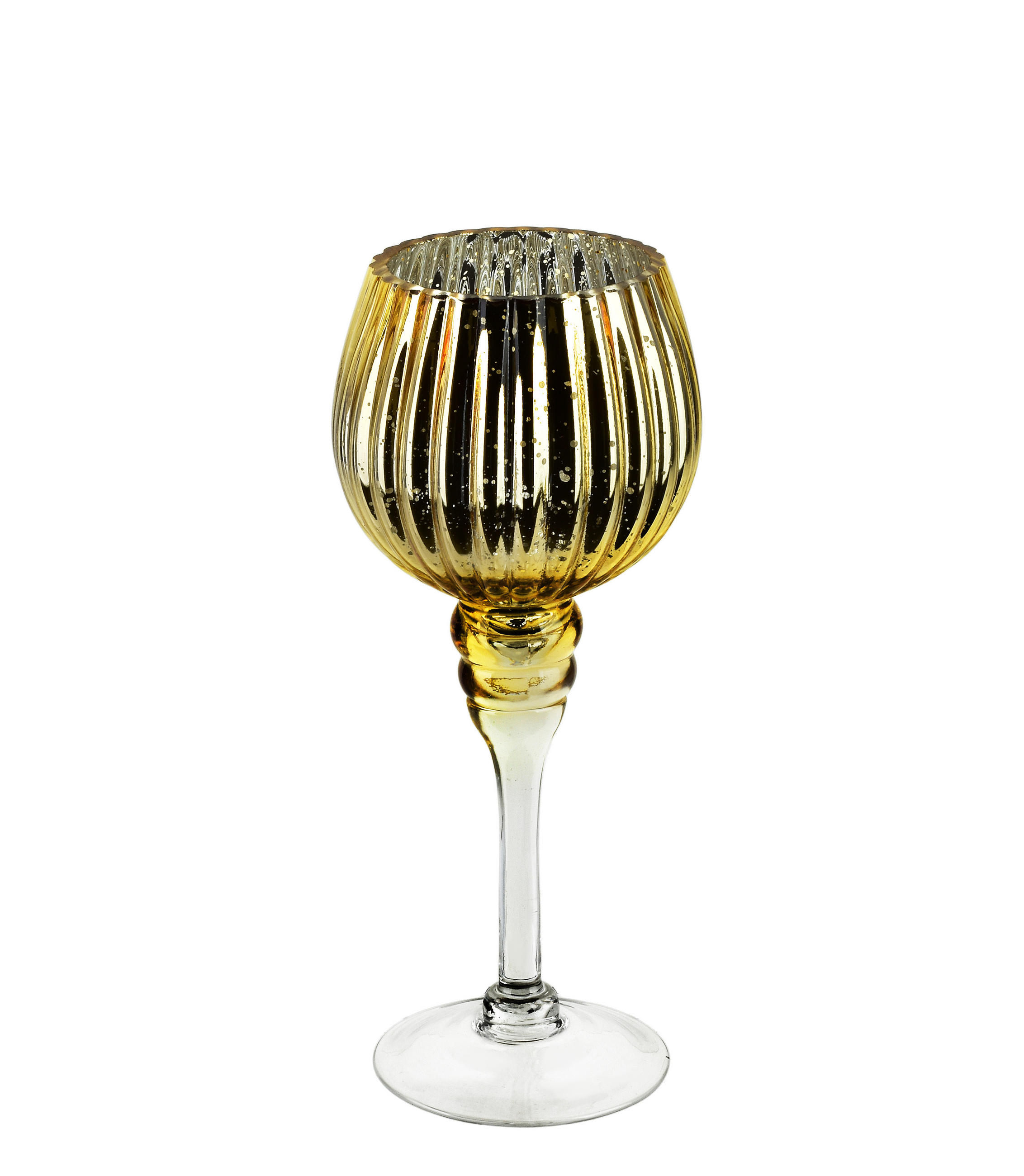 KERZENHALTER Donna Gold 12x12x27 cm Glas - Goldfarben, Glas (12/27/12cm) - Mondex