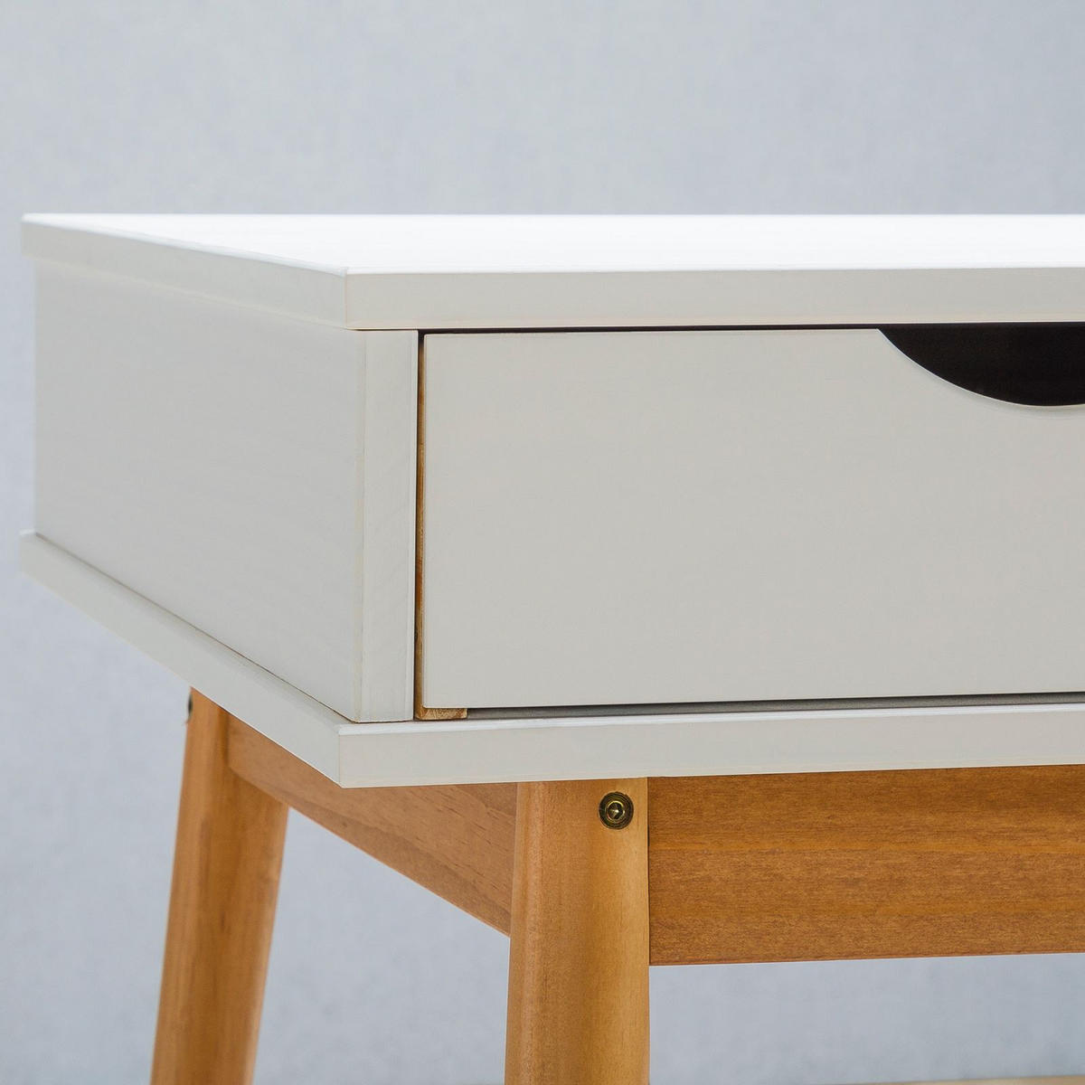 SCHREIBTISCH STEFANO weiß/Eiche - Eichefarben/Weiß, Holz (50/110/75cm) - IDIMEX