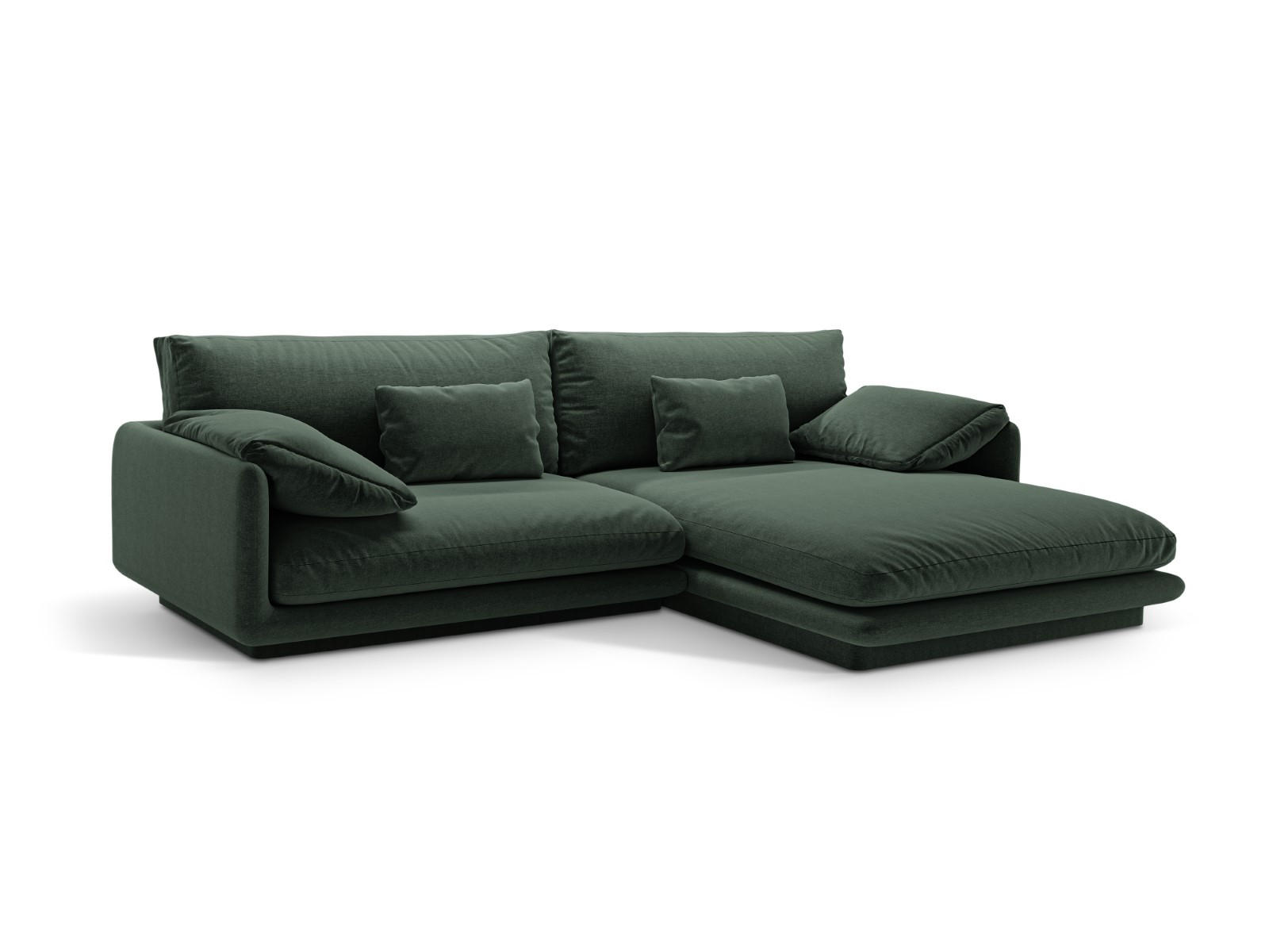 ECKSOFA rechts Torino aus strukturiertem Stoff moosgrün 4 Sitzplätze - Salbeigrün, Textil (170/250cm) - Micadoni
