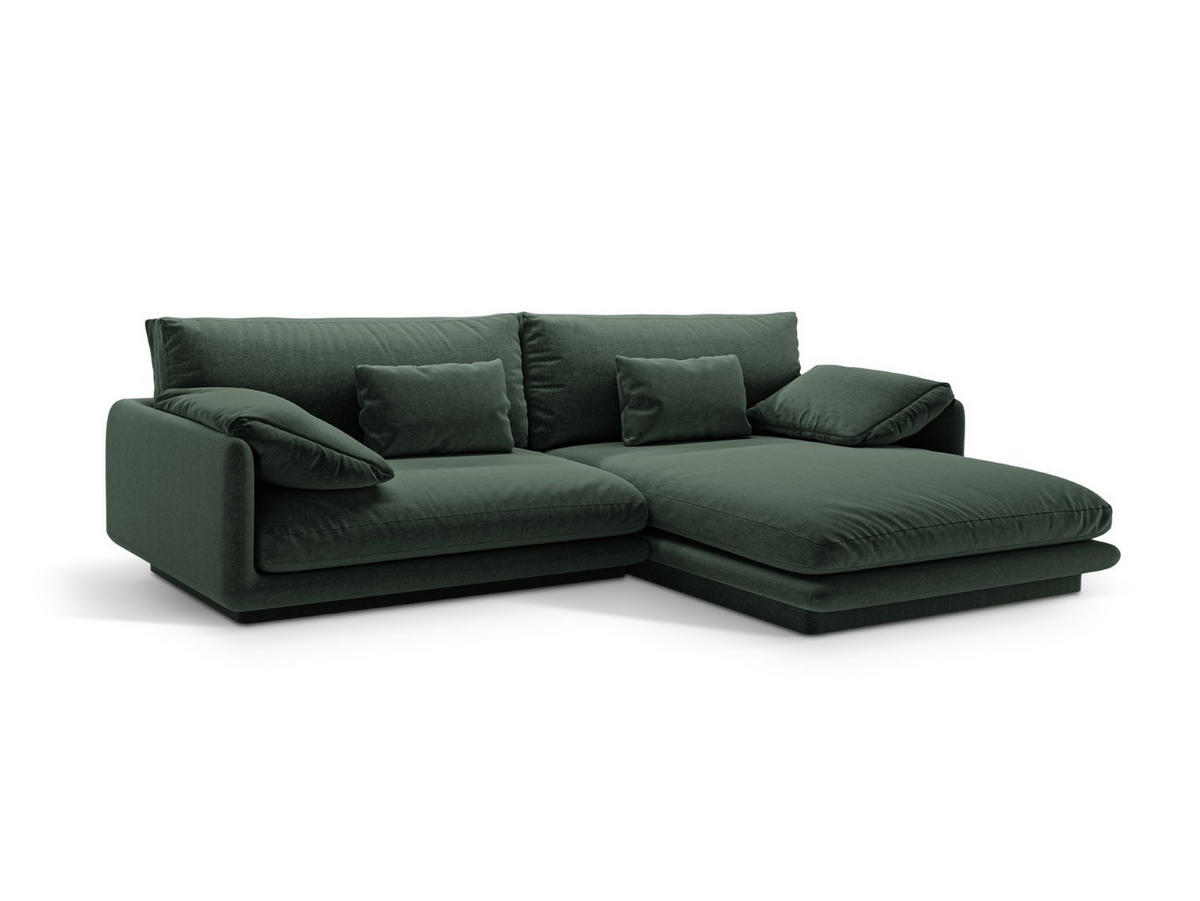 ECKSOFA rechts Torino aus strukturiertem Stoff moosgrün 4 Sitzplätze - Salbeigrün, Textil (170/250cm) - Micadoni