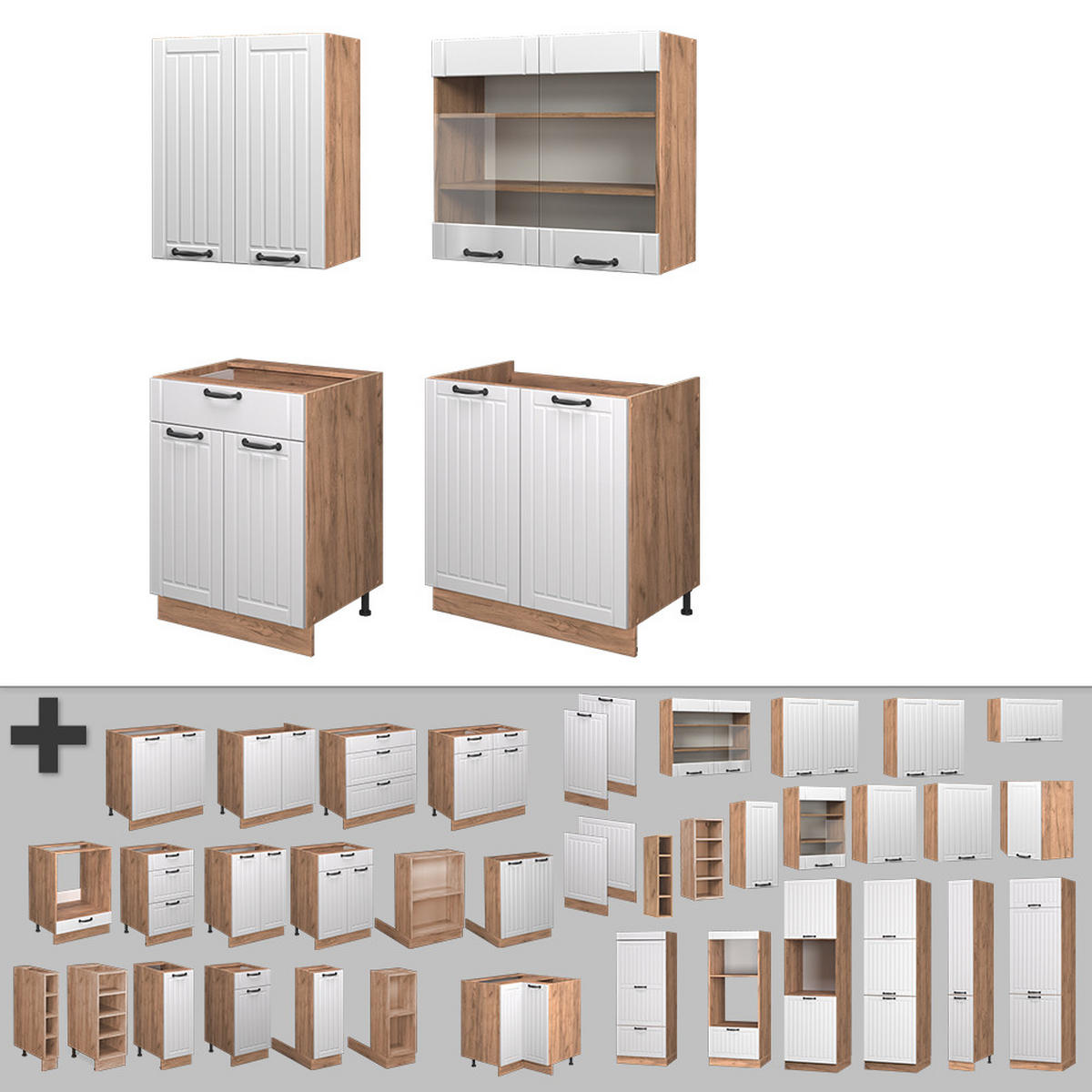 Honigeiche/Weiß, Holzwerkstoff (140/81.6/46cm) - Vicco