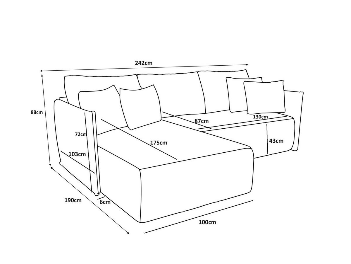ECKSOFA Onil mit Schlaffunktion - Beige, Textil (242/190cm) - SIMKAM Furniture