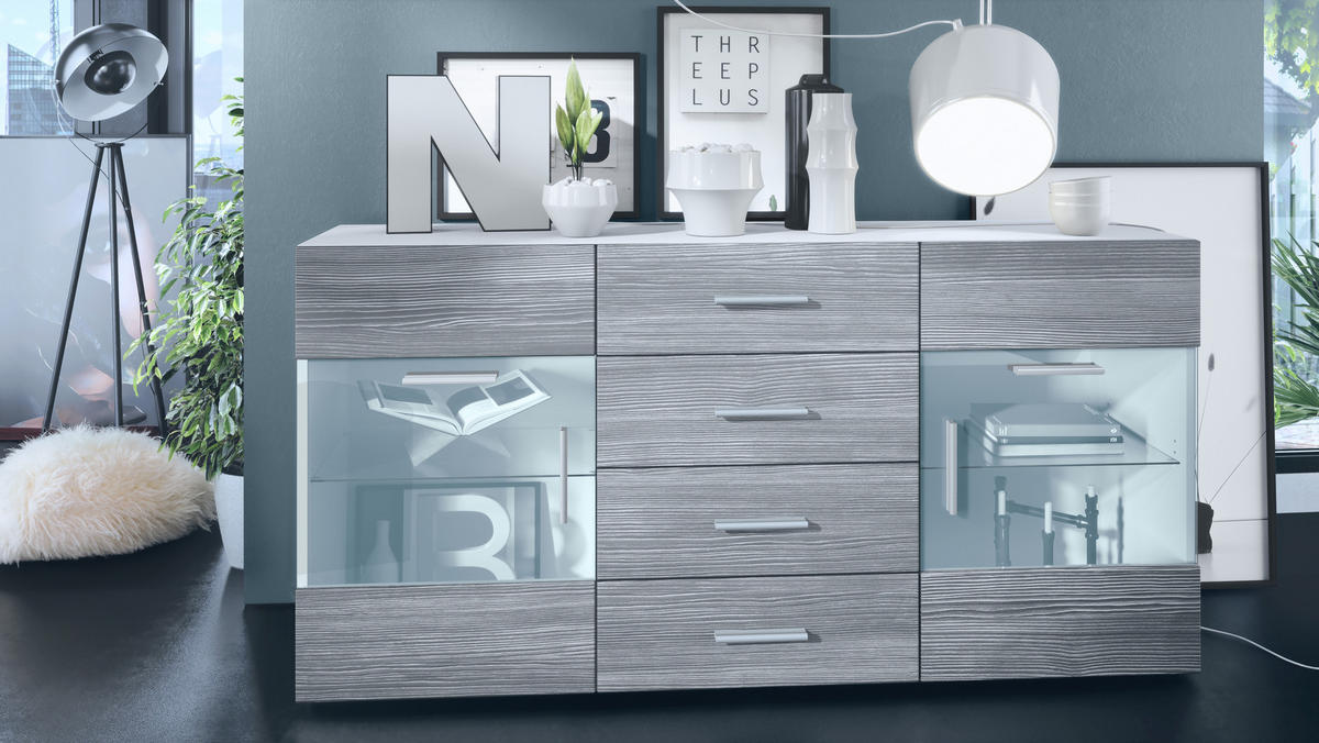 SIDEBOARD Carlos Avola-Anthrazit - Anthrazit, Holzwerkstoff (139/72/35cm) - Vladon